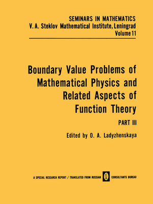 cover image of Boundary Value Problems of Mathematical Physics and Related Aspects of Function Theory